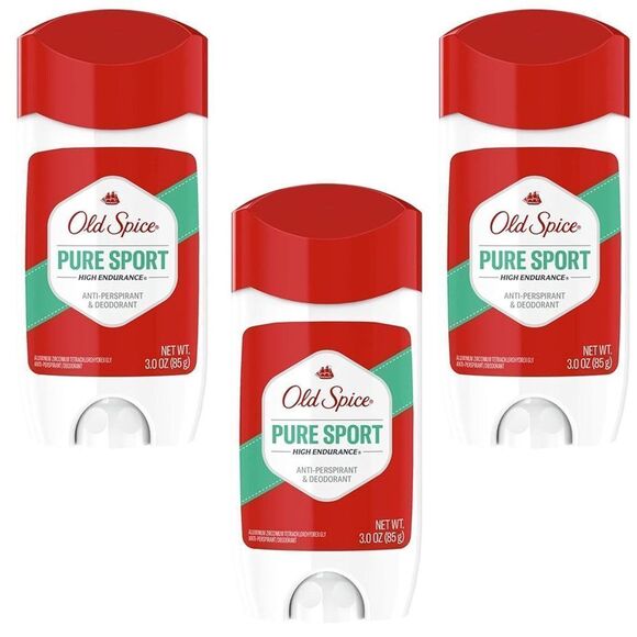 Deodorant Stick, High Endurance, Pure Sport Scent, 3-Oz. - Quantity 3